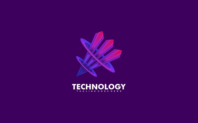 Logo colorato sfumato di tecnologia
