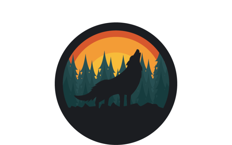 Шаблон логотипа Wolf Roar