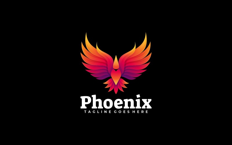 Vector Phoenix Gradiënt Kleurrijk Logo Sjabloon