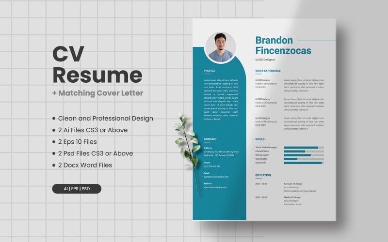 CV Resume Vol 21 Printable Resume Templates - TemplateMonster