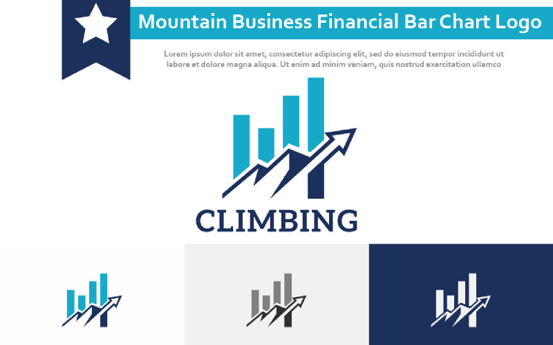 Bergbeklimmen Investeren Zakelijk Financieel Staafdiagram Logo