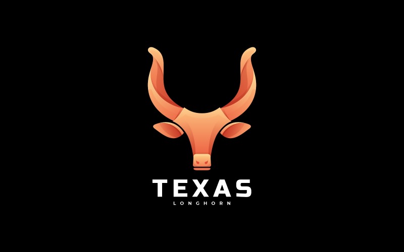 Estilo do logotipo em gradiente da Bull Texas