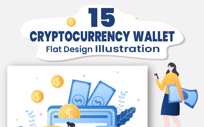 15 Illustration d'application de portefeuille Blockchain de crypto-monnaie