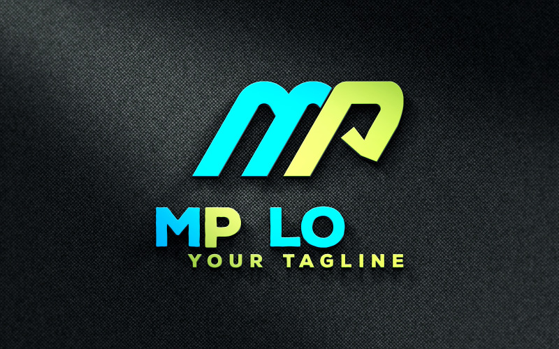Modèle de conception de logo de lettre MP