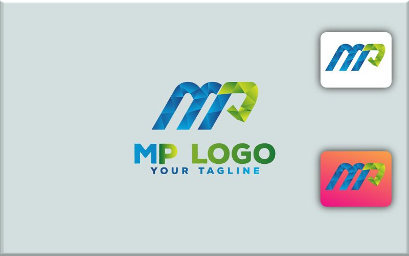 MP Polygon Letter Logotypdesign