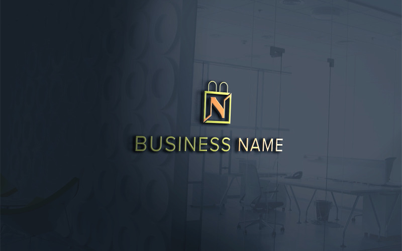 N 创意商业标志设计模板