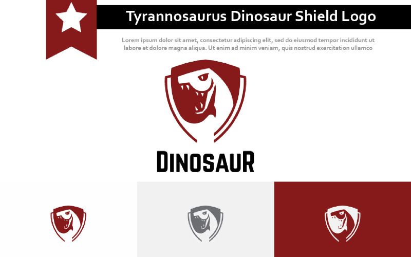 Tyrannosaurus Dinosaurio Serpiente Serpiente Escudo Juego Esport Logo