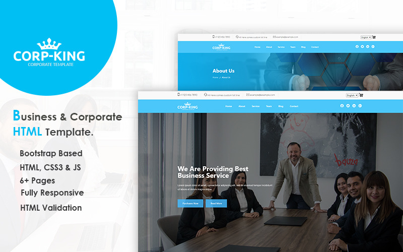 CropKing – багатоцільовий креативний корпоративний бізнес-шаблон веб-сайту HTML5