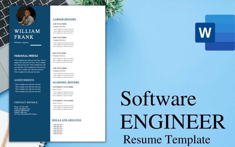 CV/CV-sjabloon voor Software Engineer.