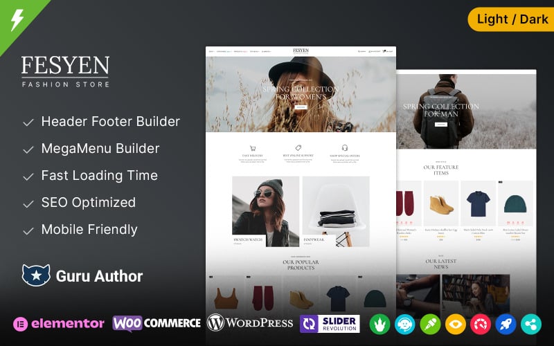 Fesyen - Thème WooCommerce Elementor pour la mode, les cosmétiques et les accessoires