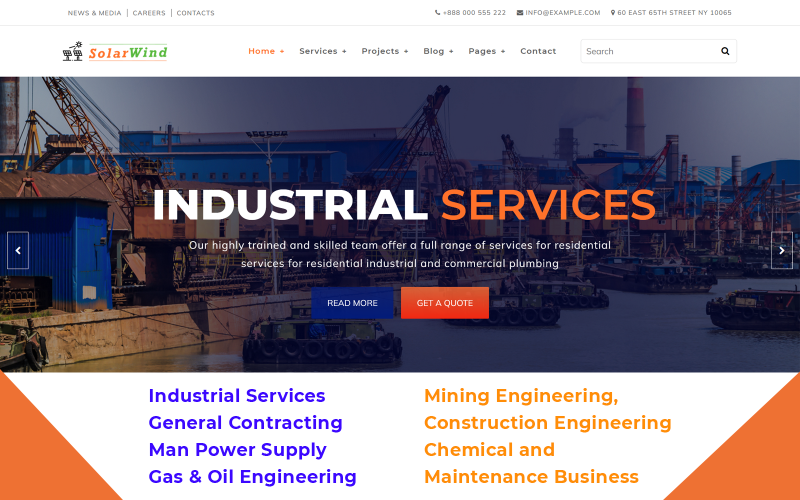 Industro – HTML5-mall för industriella och allmänna entreprenader