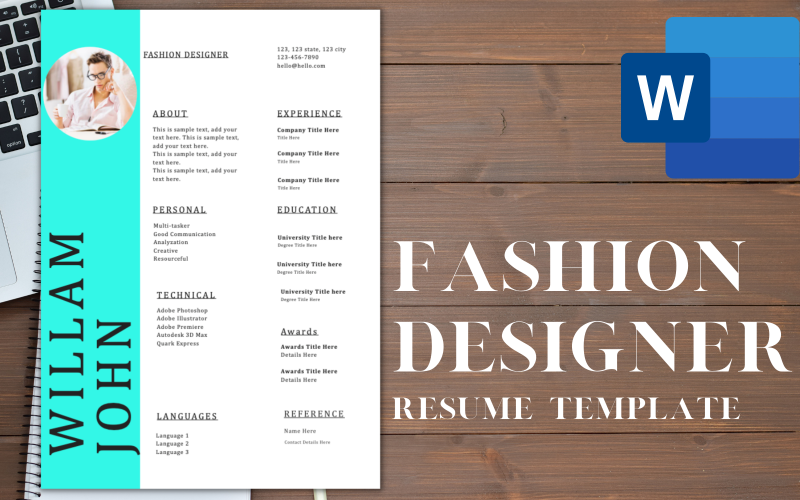 Modèle de CV / CV moderne pour les CRÉATEURS DE MODE.