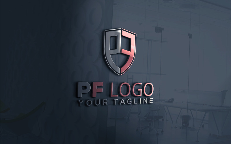 Modello di progettazione del logo creativo aziendale PF