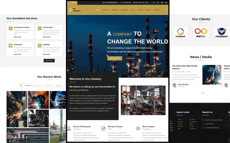 MyIndustry - Industriell responsiv HTML-mall