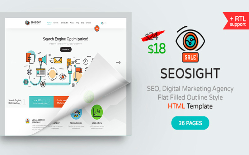 SEOsight - Soluzioni IT e modello di sito Web HTML5 multiuso