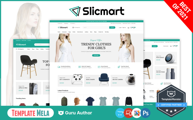 Slicmart - 电子和时尚及大型商店多功能 OpenCart 主题