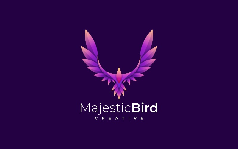 Estilo do logotipo do Majestic Bird Gradient