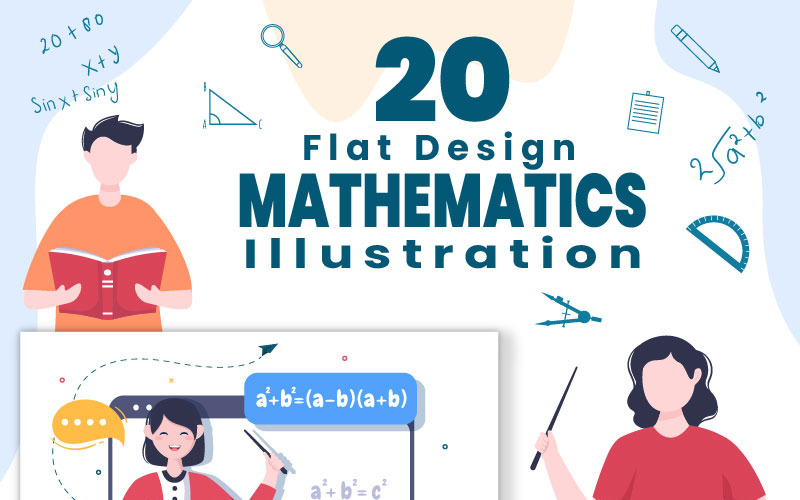 20 Leren wiskunde van onderwijs en kennis Illustratie
