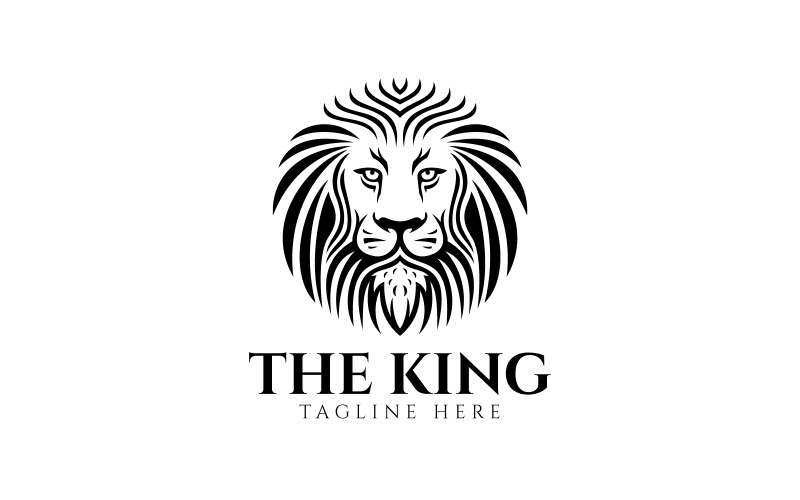 Modèle de conception de logo de roi lion