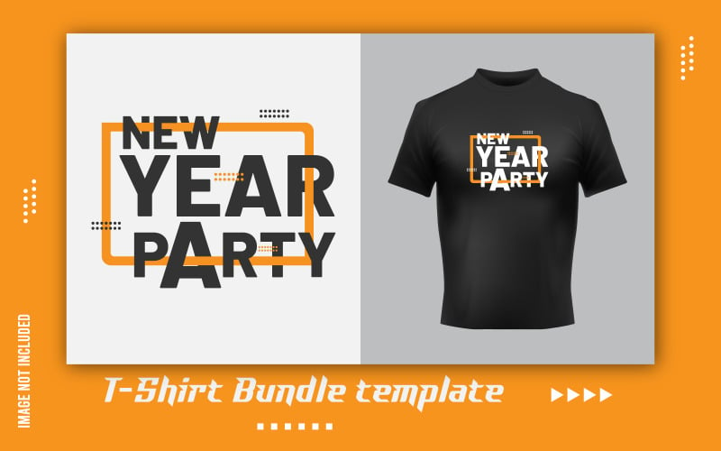 Yeni Yıl Partisi T-Shirt Etiketi