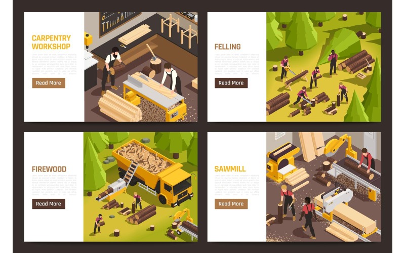 Sawmill Timber Mill Lumberjack Isometric 200910132 Vector Illustration ...