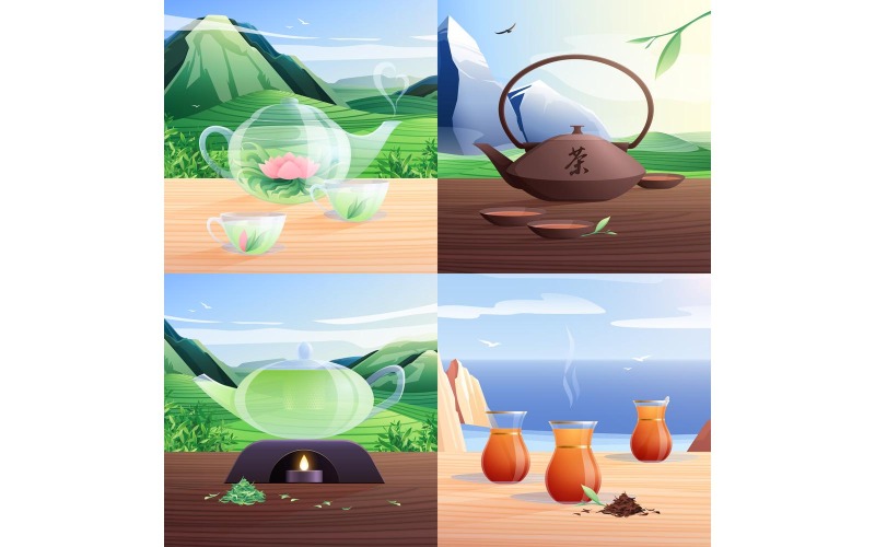 Tea Making Vector Natural Tea Production Flat 2X2 201030930 Vector Illustration Concept