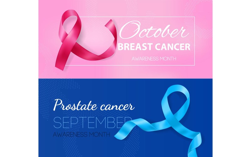 Realistic Ribbon Cancer Symbol Banners 201030512 Vector Illustration Concept