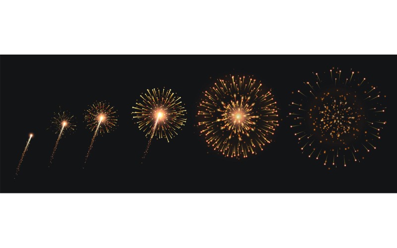 Pyrotechniek Vuurwerk Animatie Realistisch 201121116 Vectorillustratieconcept