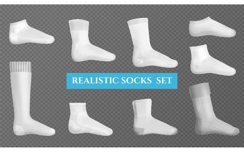 Realistic Socks Transparent Set 201130512 Vector Illustration Concept
