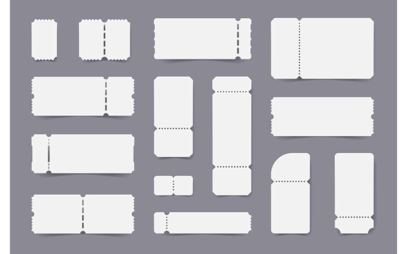 Realistische lege ticketsjablonen Coupon Mockup Set 201151802 Vectorillustratieconcept