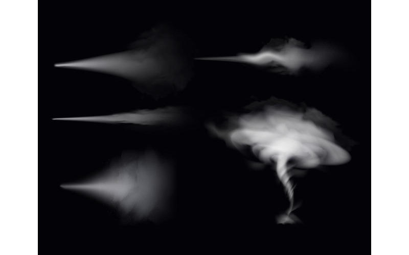 Vent Poussière Spray Réaliste Ensemble 201121121 Concept Illustration Vectorielle