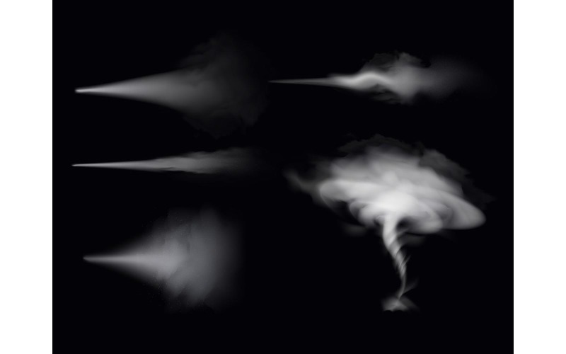 Вітер пилу спрей реалістичний набір 201121121 Векторні ілюстрації концепції