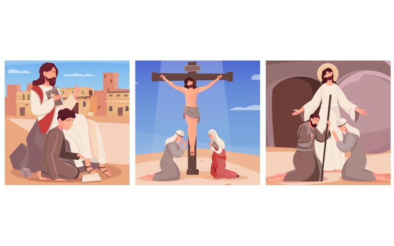 Illustrazione di Pasqua di Gesù piatto 201251142 Illustrazione vettoriale Concept