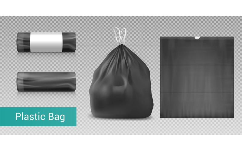 Sacchetto della spazzatura di plastica realistico 201221116 illustrazione vettoriale Concept