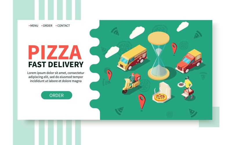 Pizza Production Pizzeria Site Isométrique 201160704 Concept Illustration Vectorielle