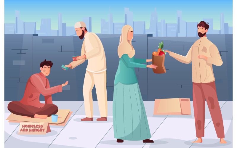 Ramadan Charity Flat 201251127 Illustrazione vettoriale Concept