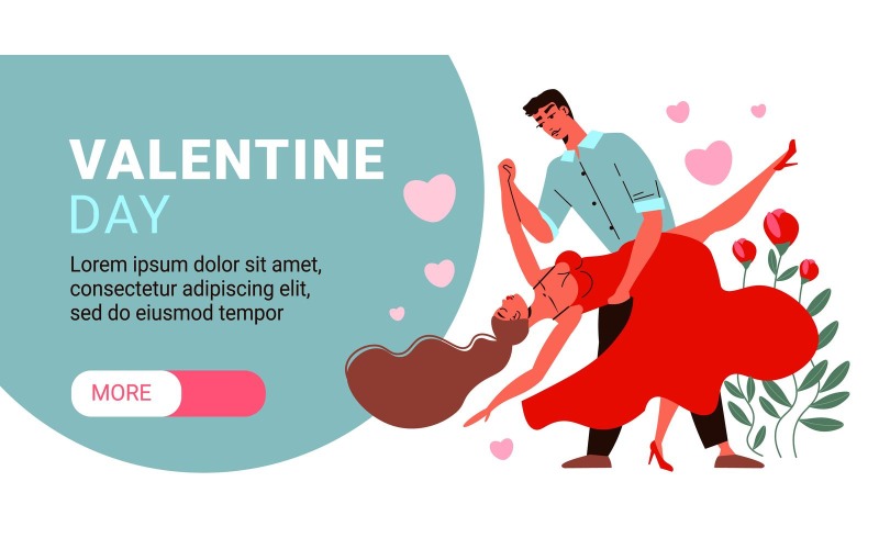 Banner horizontal do amor do dia dos namorados 201160527 Conceito de ilustração vetorial