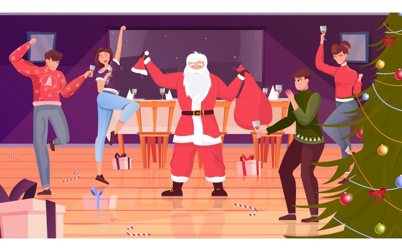 Fiesta de Navidad plana 201151106 concepto de ilustración vectorial