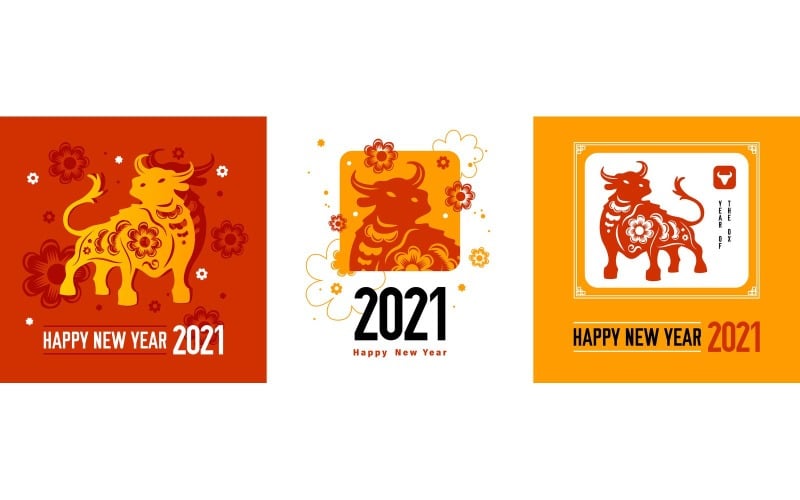 Китайська корова знак зодіаку концепція дизайну 201151824 Векторні ілюстрації концепції