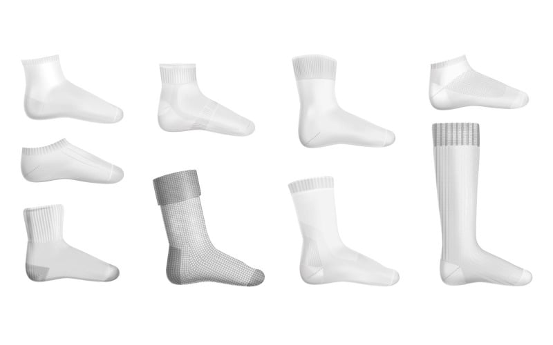 Realistic Socks Set 201130511 Vector Illustration Concept