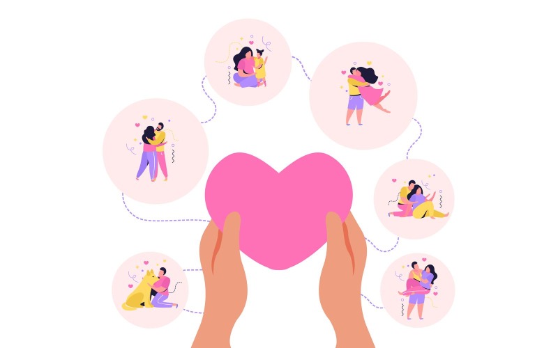 Concepto de ilustración de vector de fondo plano de día de abrazo 201140225