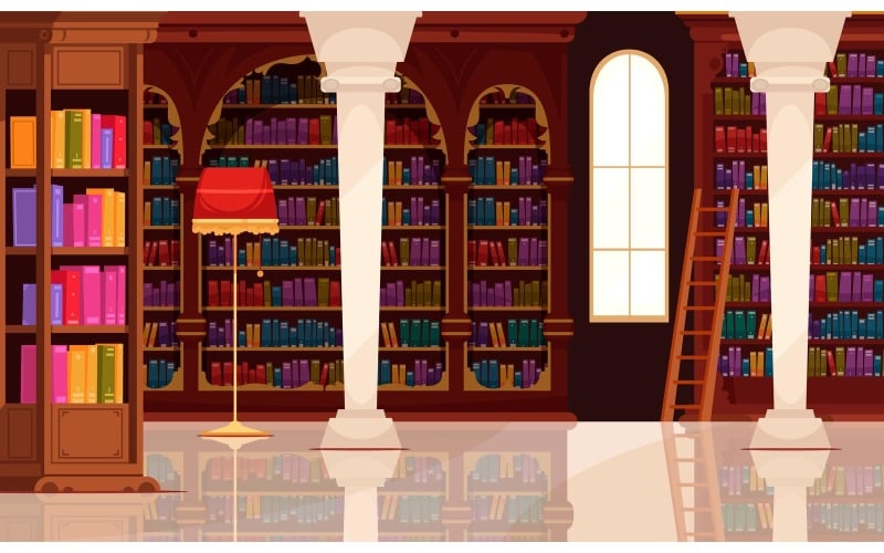 Old Library Book Interior 201112604 Vector Illustration Concept