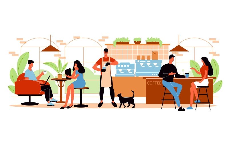 Personnes Café Illustration 201060510 Concept Illustration Vectorielle