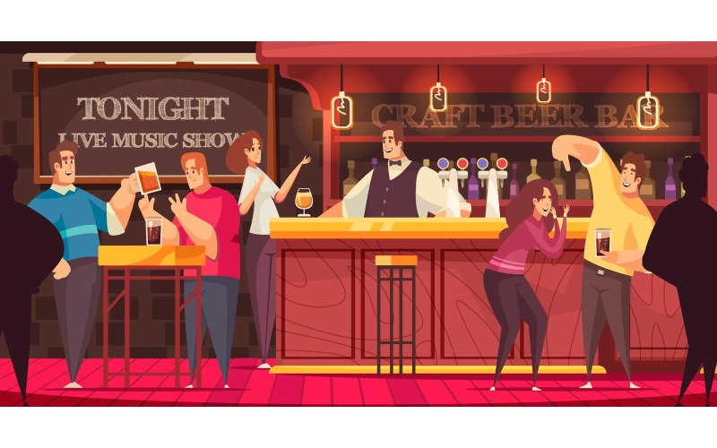 Bar Live Music Illustration 201012611 Concepto de ilustración vectorial