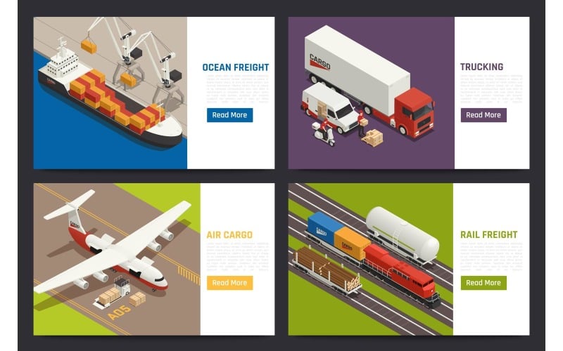 Cargo Transportation Isometric 201010133 Vector Illustration Concept