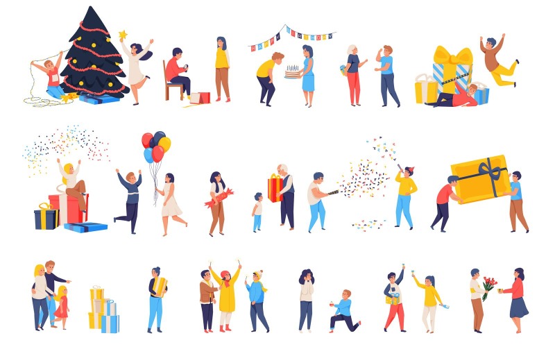 Happy Celebration People Flat Icons 191251501 Vector Illustration Concept