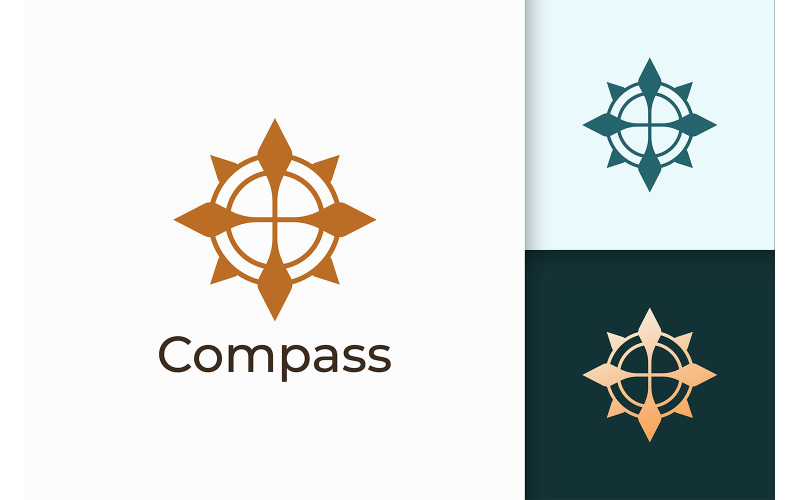 Compass Logo Esign Modern Compass Logo in Modern and Luxury Style - TemplateMonster
