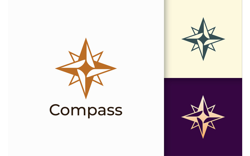 Логотип компаса в современном и абстрактном стиле