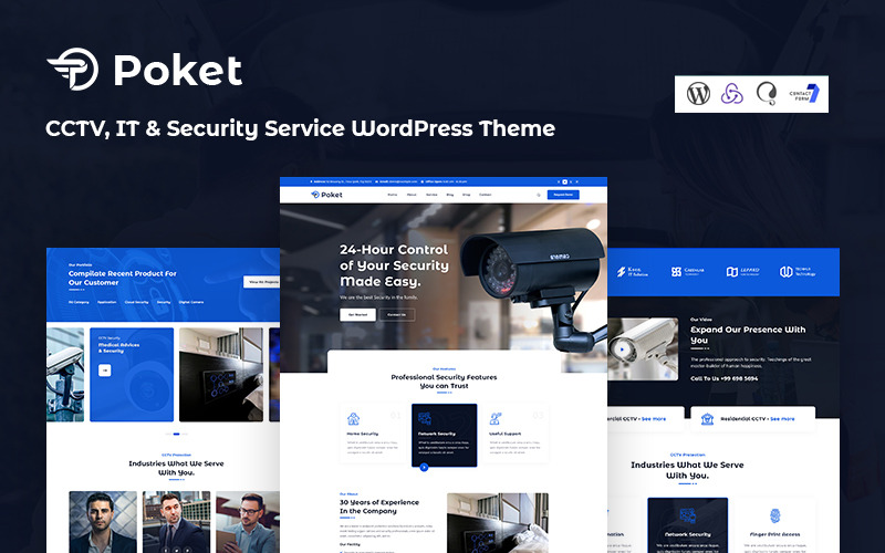Poket – CCTV, informatikai és biztonsági szolgáltatások reszponzív WordPress téma