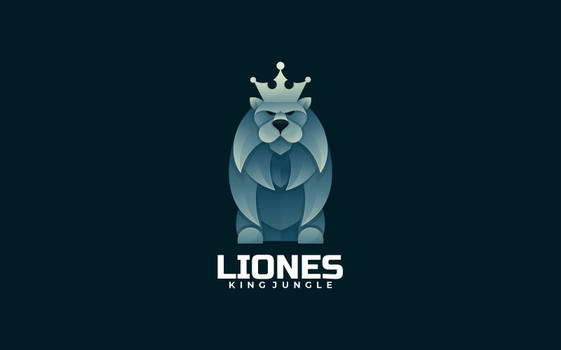 Vector plantilla de logotipo de degradado de león